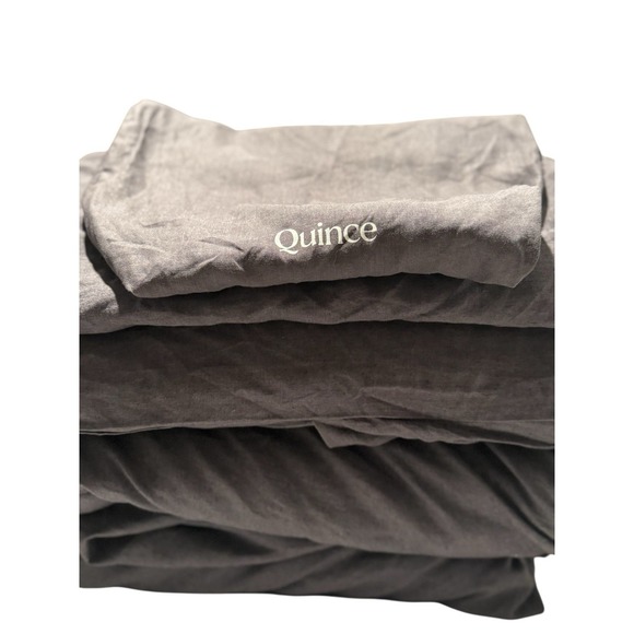 Quince European Linen Duvet Cover Set 2 Pill Charcoal Bedding King/Cal King ECU - Picture 3 of 8